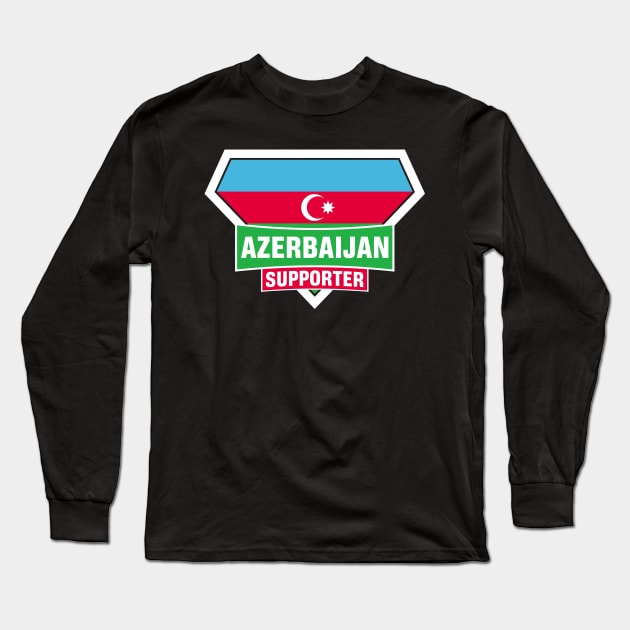 Azerbaijan Super Flag Supporter Long Sleeve T-Shirt by ASUPERSTORE